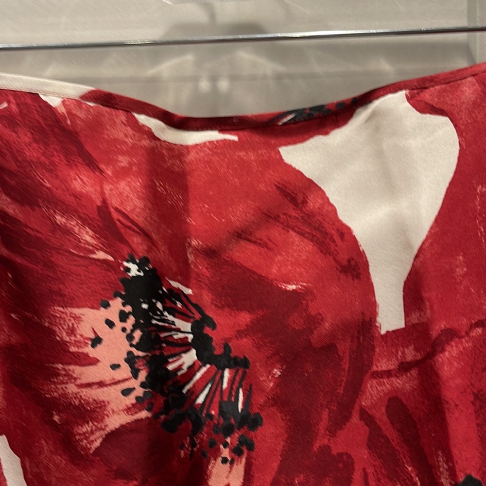 Ann Taylor silk skirt red/pink/cream size 18 NWT - Picture 3 of 8